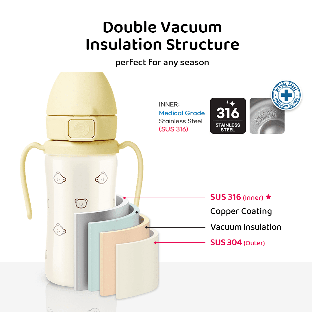 Grosmimi PPSU Straw Cup with handles, one-touch cap, and silicone straw — 6 month feeding essentials