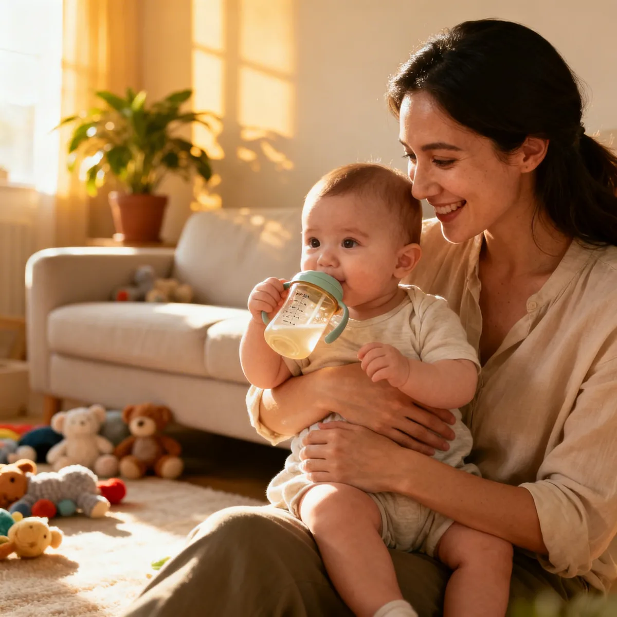 Mother and baby in warm lifestyle photo, Is PPSU Safer Than Regular Plastic for Baby Cups?