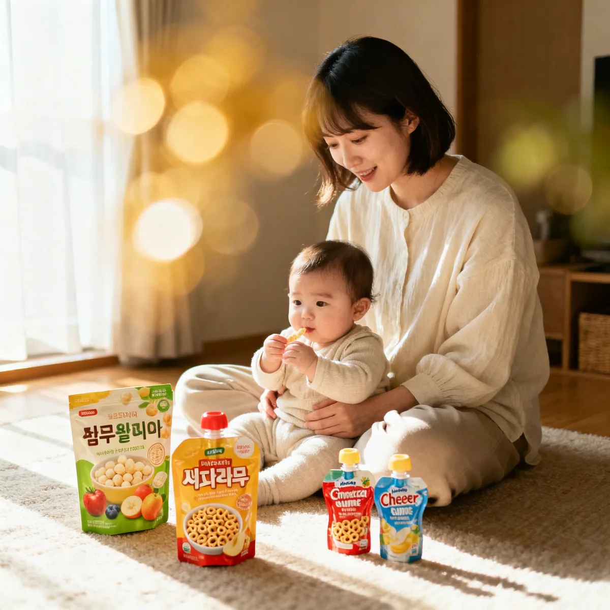 Mother and baby in warm lifestyle photo, Korean Baby Snacks vs American Baby Snacks: What M