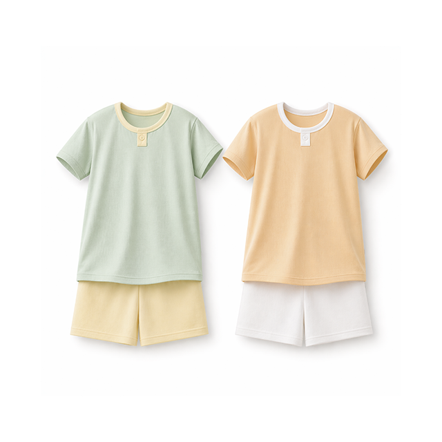 BabyRabbit Button Shorts — Toddler Cotton Pajamas & Loungewear Set (12M–5T)