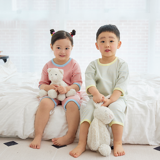 BabyRabbit Stripe Capri — Toddler Cotton Pajamas & Loungewear Set (12M–5T)