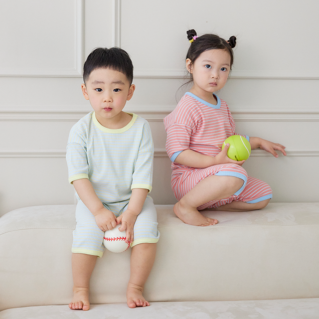 BabyRabbit Stripe Capri — Toddler Cotton Pajamas & Loungewear Set (12M–5T)