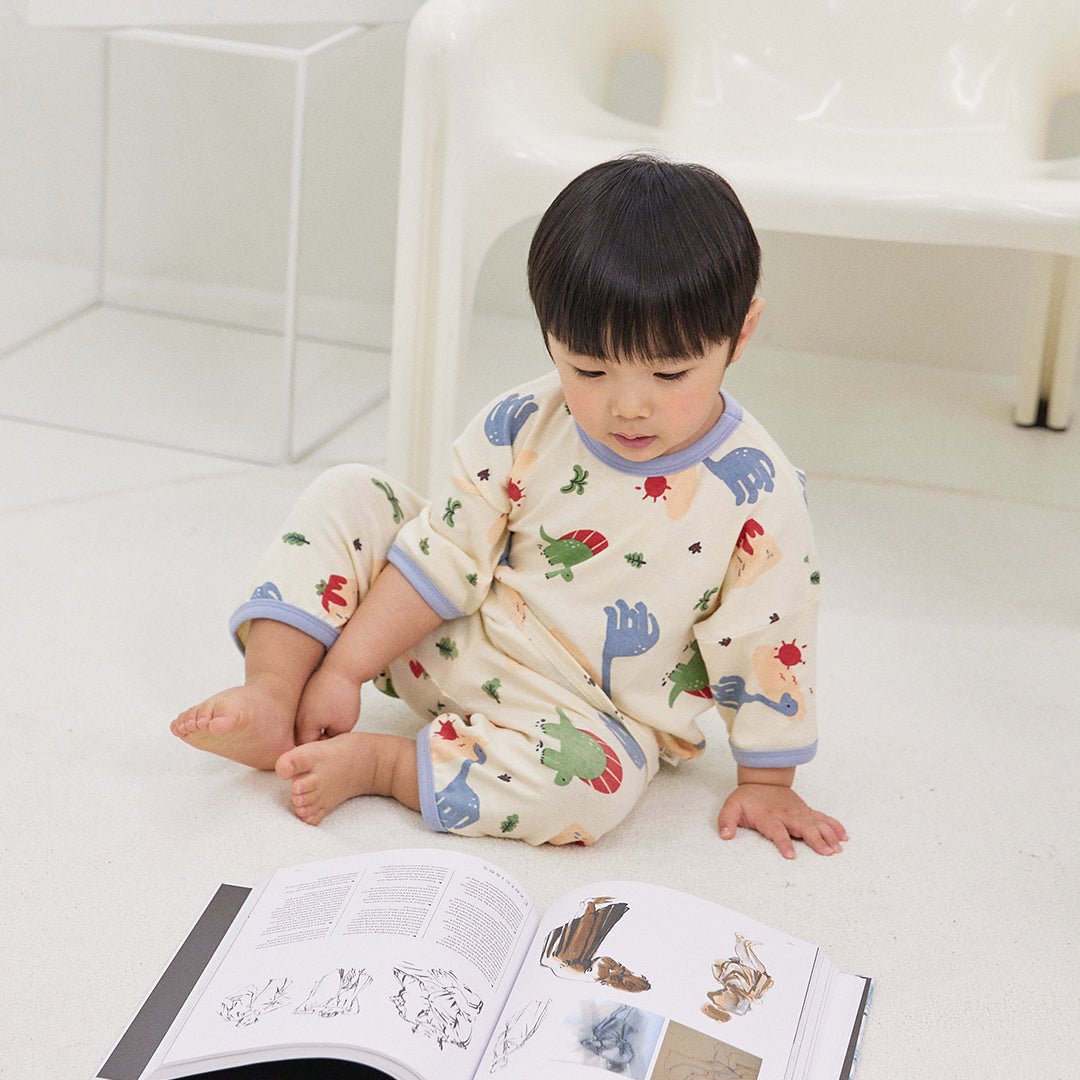 BabyRabbit Big Dino Three - Quarter Sleeve Set - Zezebaebae