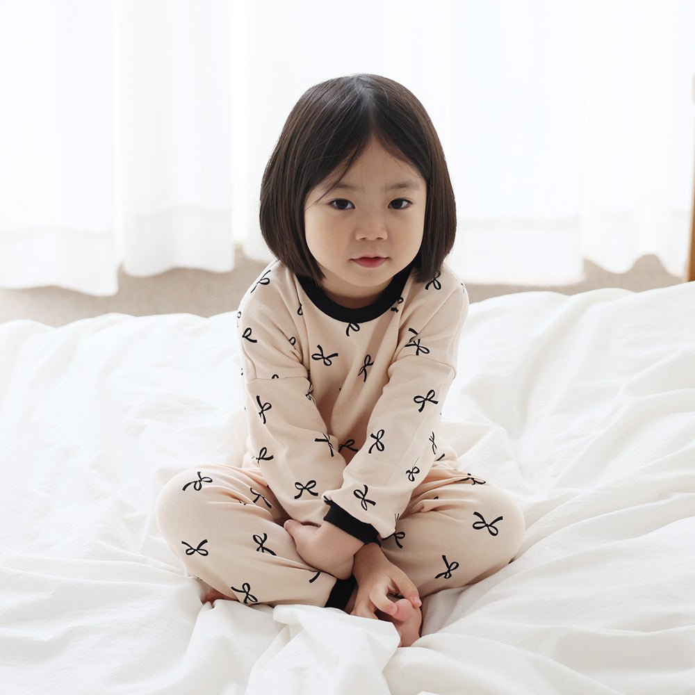 BabyRabbit Black Ribbon Long Sleeve Set - Zezebaebae