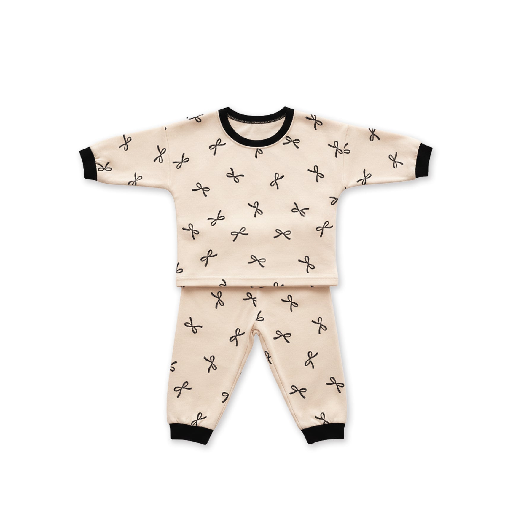 BabyRabbit Black Ribbon Long Sleeve Set - Zezebaebae