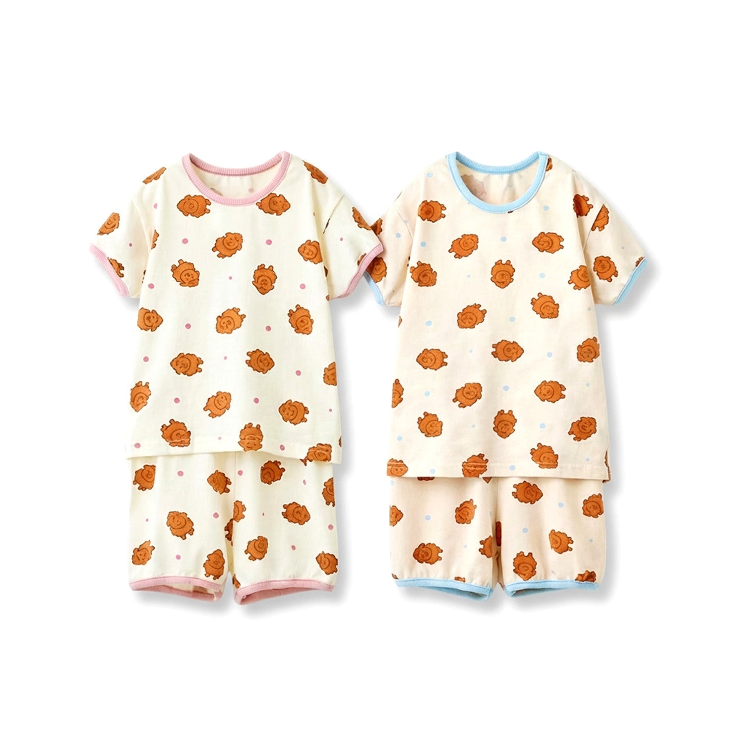 BabyRabbit Brown Poodle Short Sleeve Set - Zezebaebae