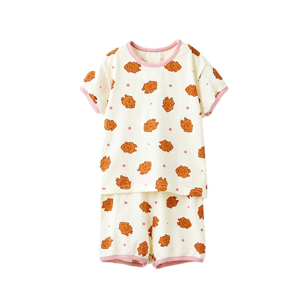 BabyRabbit Brown Poodle Short Sleeve Set - Zezebaebae