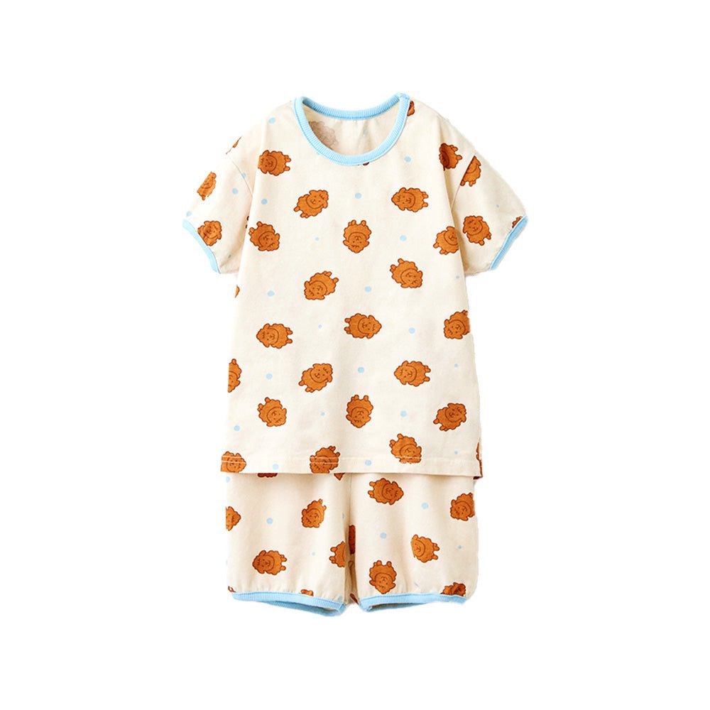 BabyRabbit Brown Poodle Short Sleeve Set - Zezebaebae