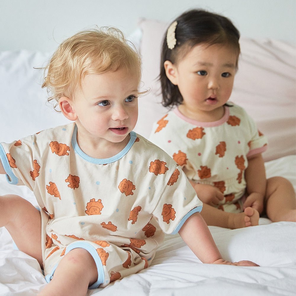 BabyRabbit Brown Poodle Short Sleeve Set - Zezebaebae