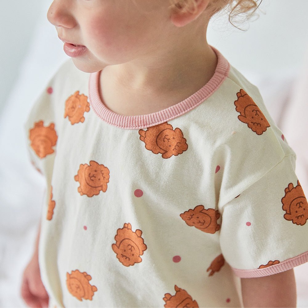 BabyRabbit Brown Poodle Short Sleeve Set - Zezebaebae