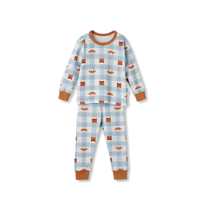 BabyRabbit Deer Checkered Long Sleeve — Toddler Cotton Pajamas & Loungewear Set (12M–5T)