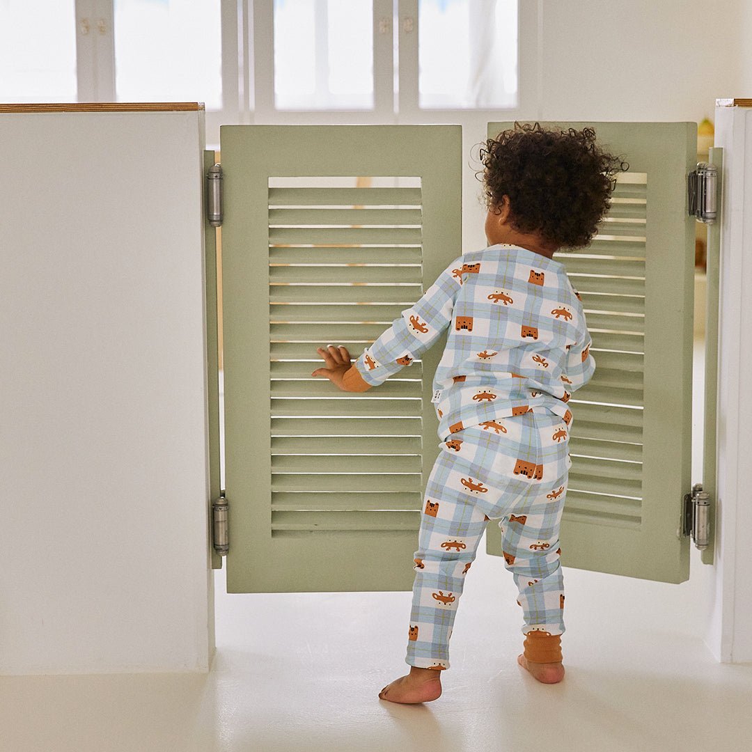 BabyRabbit Deer Checkered Long Sleeve set - Zezebaebae