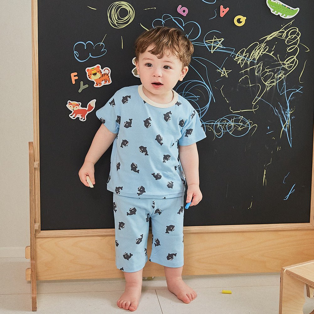 BabyRabbit Dolphin Short Sleeve & Crop Pants Set - Zezebaebae