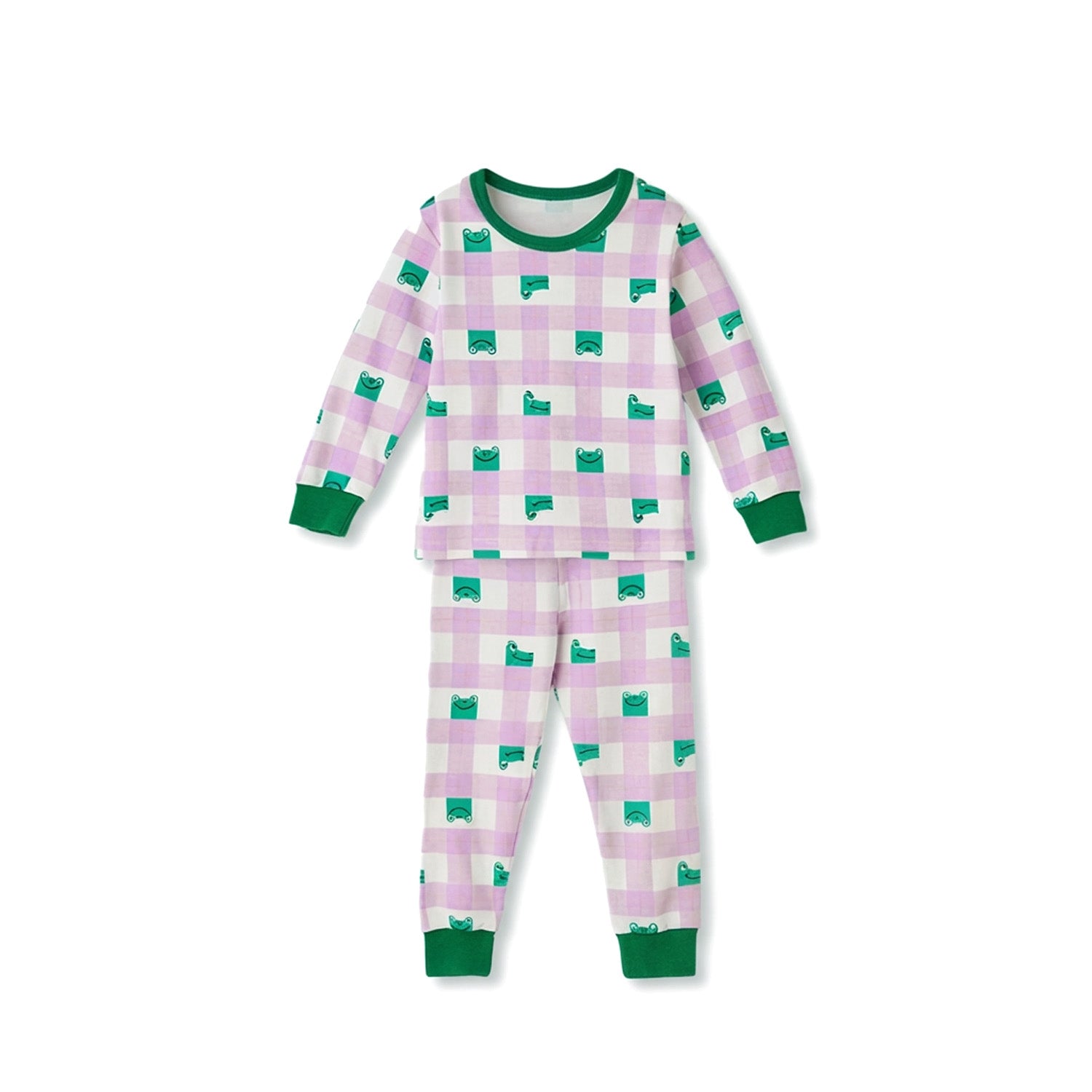 BabyRabbit Frog Checkered Long Sleeve set - Zezebaebae