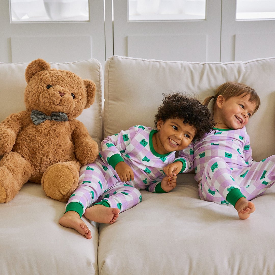 BabyRabbit Frog Checkered Long Sleeve set - Zezebaebae