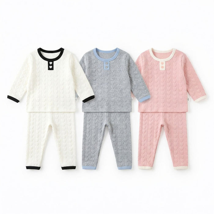 BabyRabbit Heart Jacquard Long Sleeve Set (Relaxed Fit)