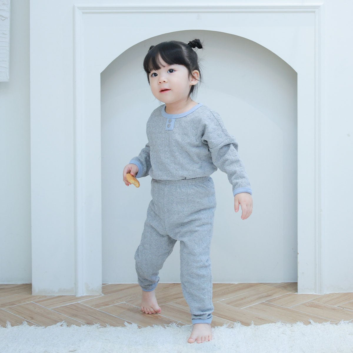 BabyRabbit Heart Jacquard Long Sleeve Set (Relaxed Fit) - Onzenna