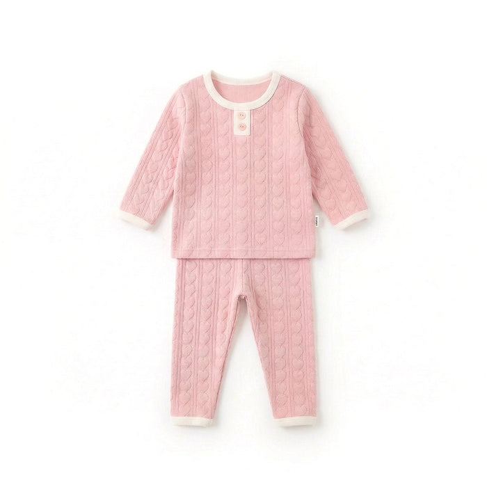 BabyRabbit Heart Jacquard Long Sleeve Set (Relaxed Fit)