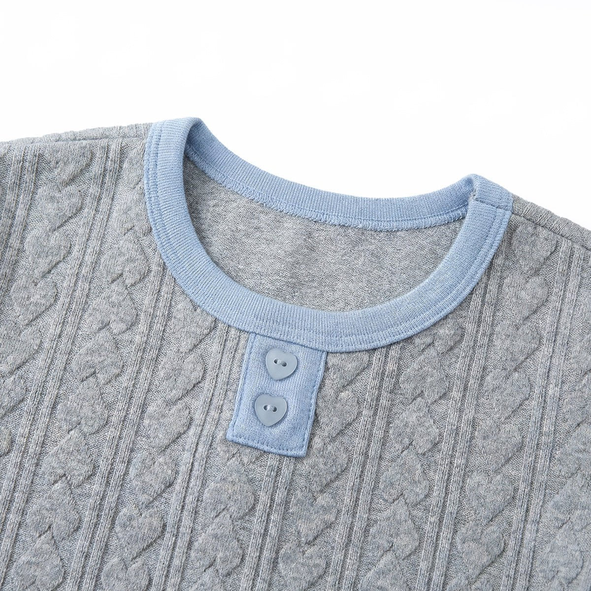 BabyRabbit Heart Jacquard Long Sleeve Set (Relaxed Fit) - Onzenna