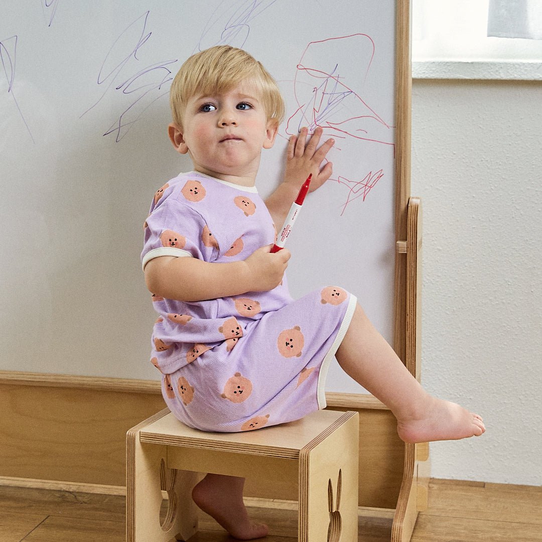 BabyRabbit Teddy Bear Short Sleeve Set - Zezebaebae