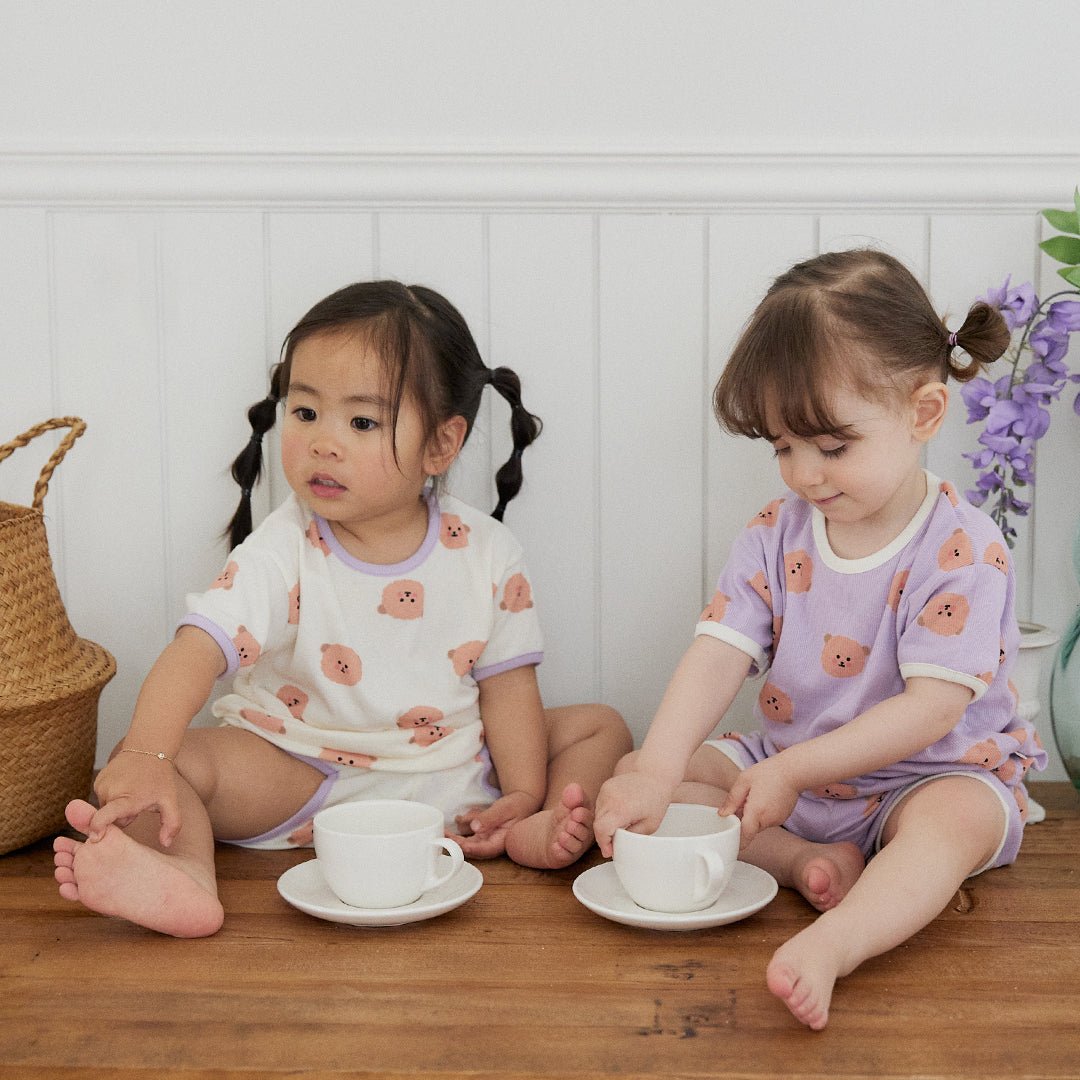 BabyRabbit Teddy Bear Short Sleeve Set - Zezebaebae