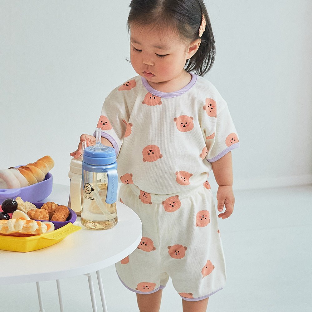 BabyRabbit Teddy Bear Short Sleeve Set - Zezebaebae