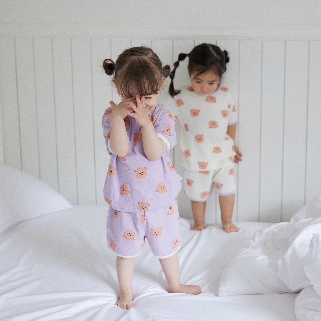 BabyRabbit Teddy Bear Short Sleeve Set - Zezebaebae