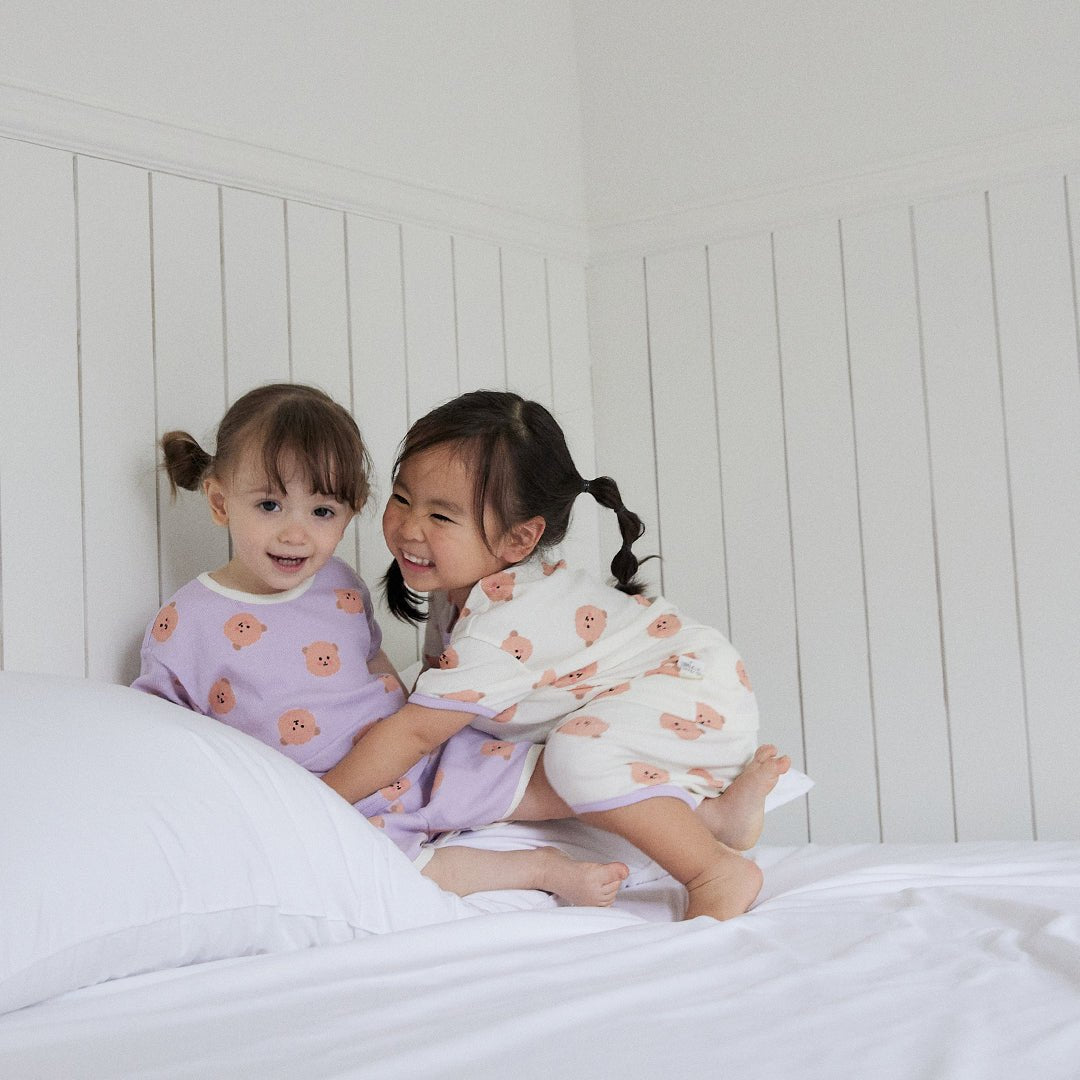 BabyRabbit Teddy Bear Short Sleeve Set - Zezebaebae