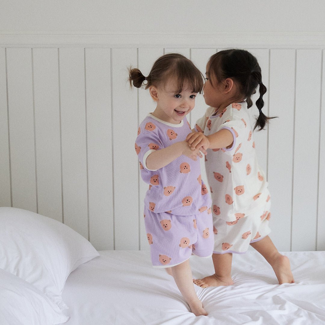 BabyRabbit Teddy Bear Short Sleeve Set - Zezebaebae