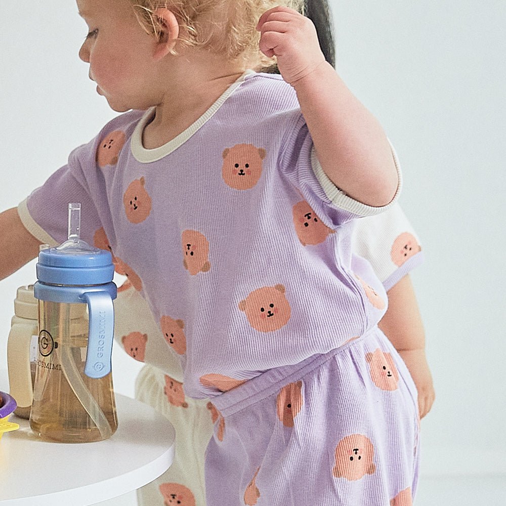 BabyRabbit Teddy Bear Short Sleeve Set - Zezebaebae