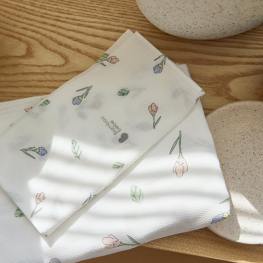 BambooBebe Signature Bath Towel/Swaddle/Cloth Diaper - Flower Buds 3 pack - Zezebaebae