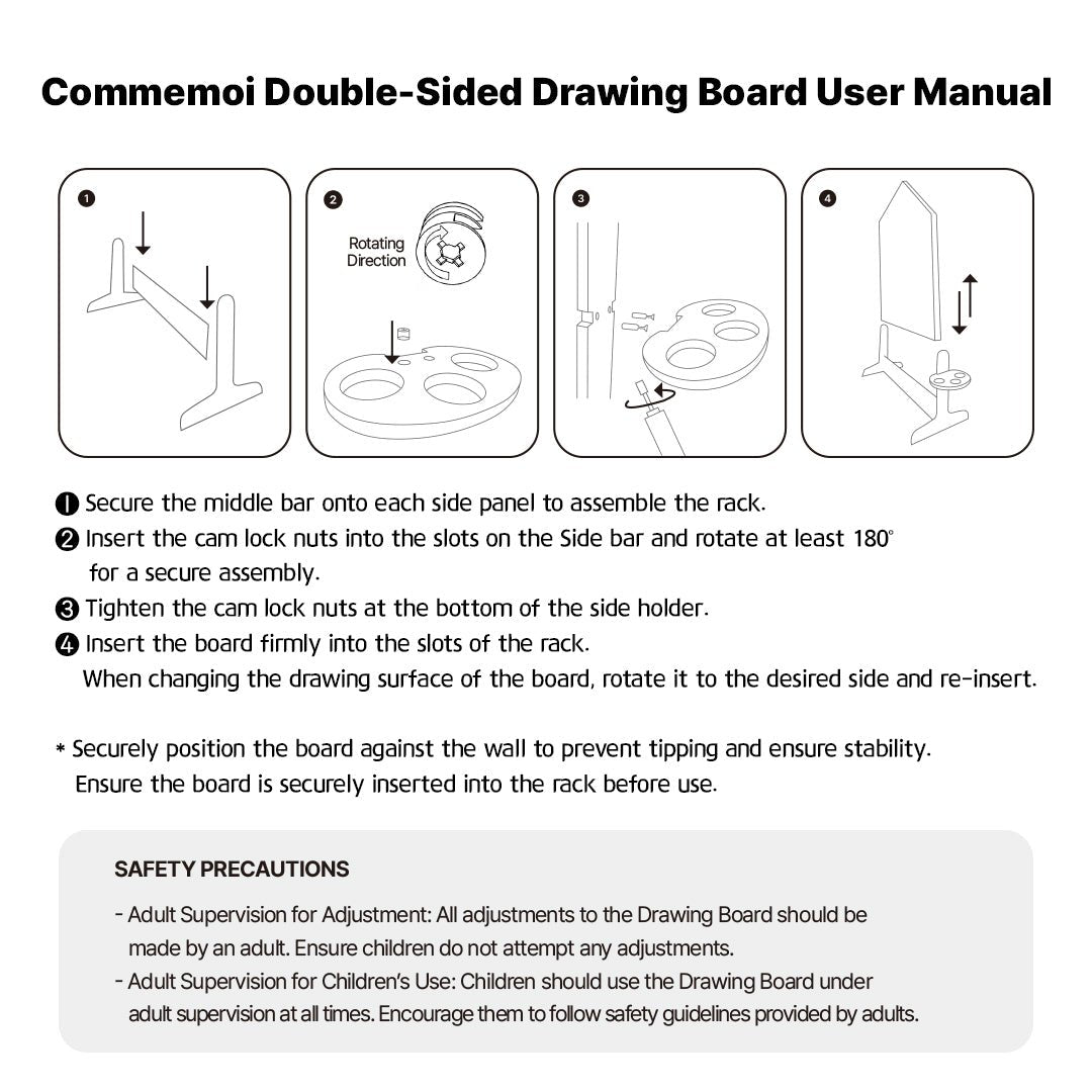 Comme moi Double - sided Drawing Board - Zezebaebae