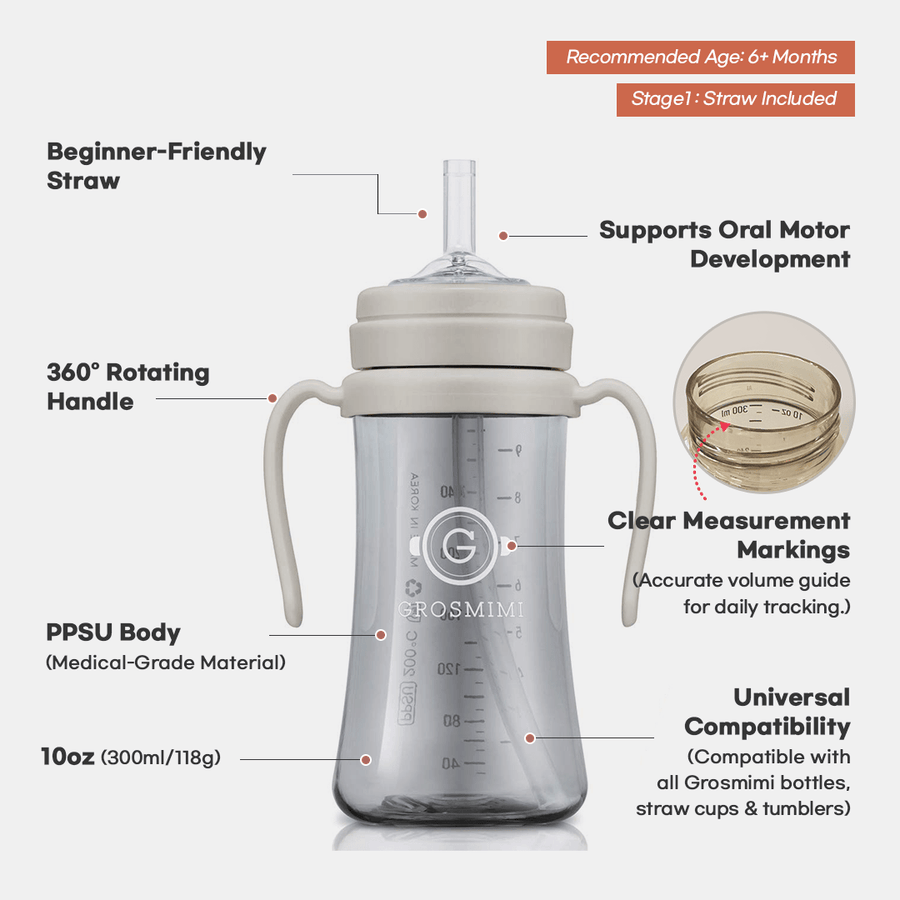 Grosmimi PPSU Straw Cup - 10oz (6 Months+)