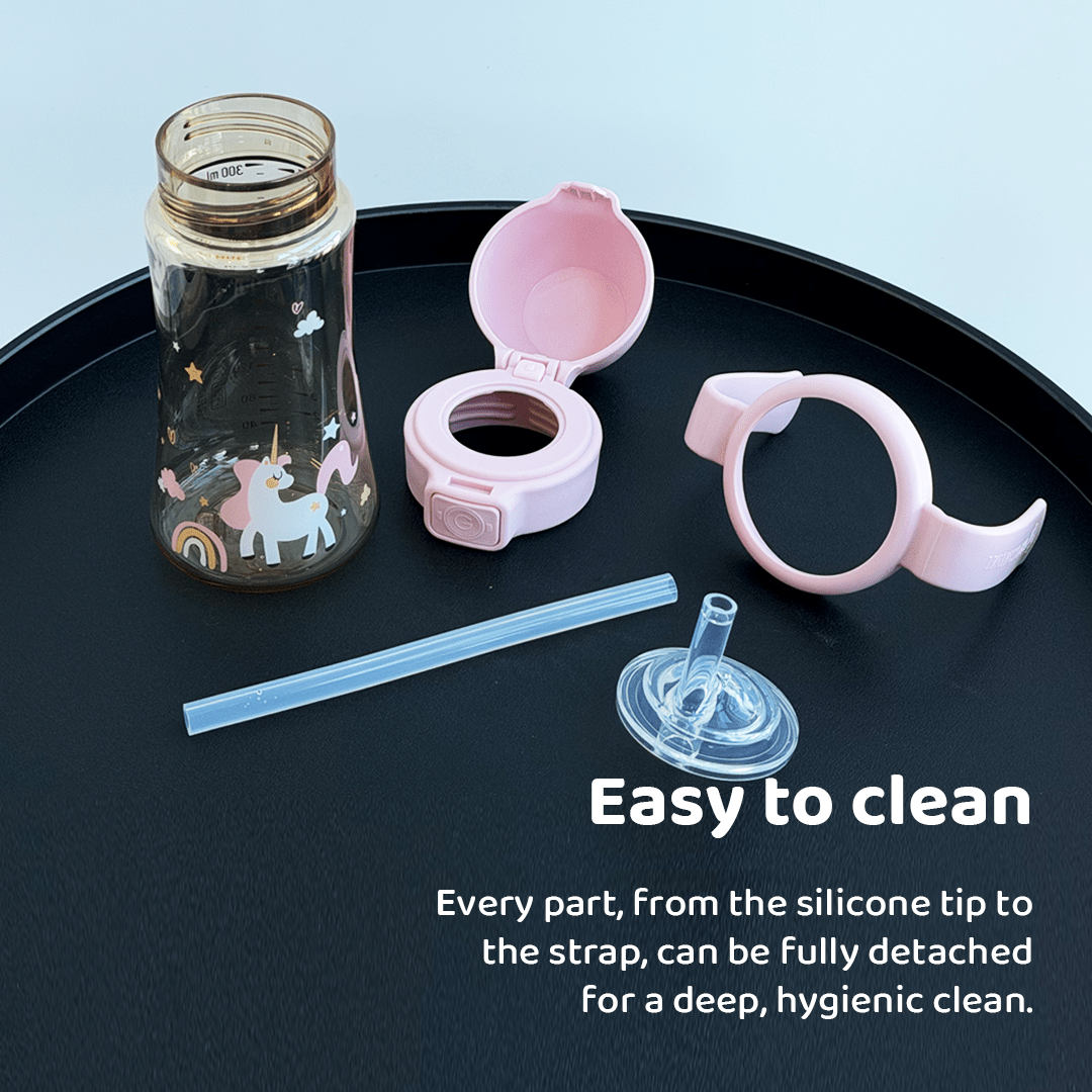 Grosmimi PPSU Straw Cup with Flip Top - 10oz (300ml) Stage 2 Straw - Zezebaebae