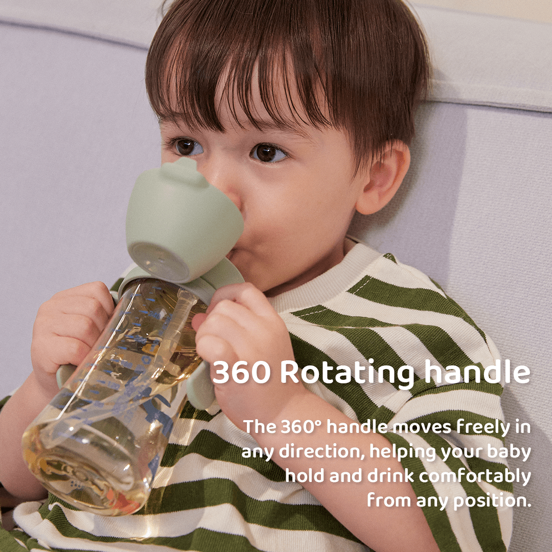 Grosmimi PPSU Straw Cup with Flip Top - 10oz (300ml) Stage 2 Straw - Zezebaebae