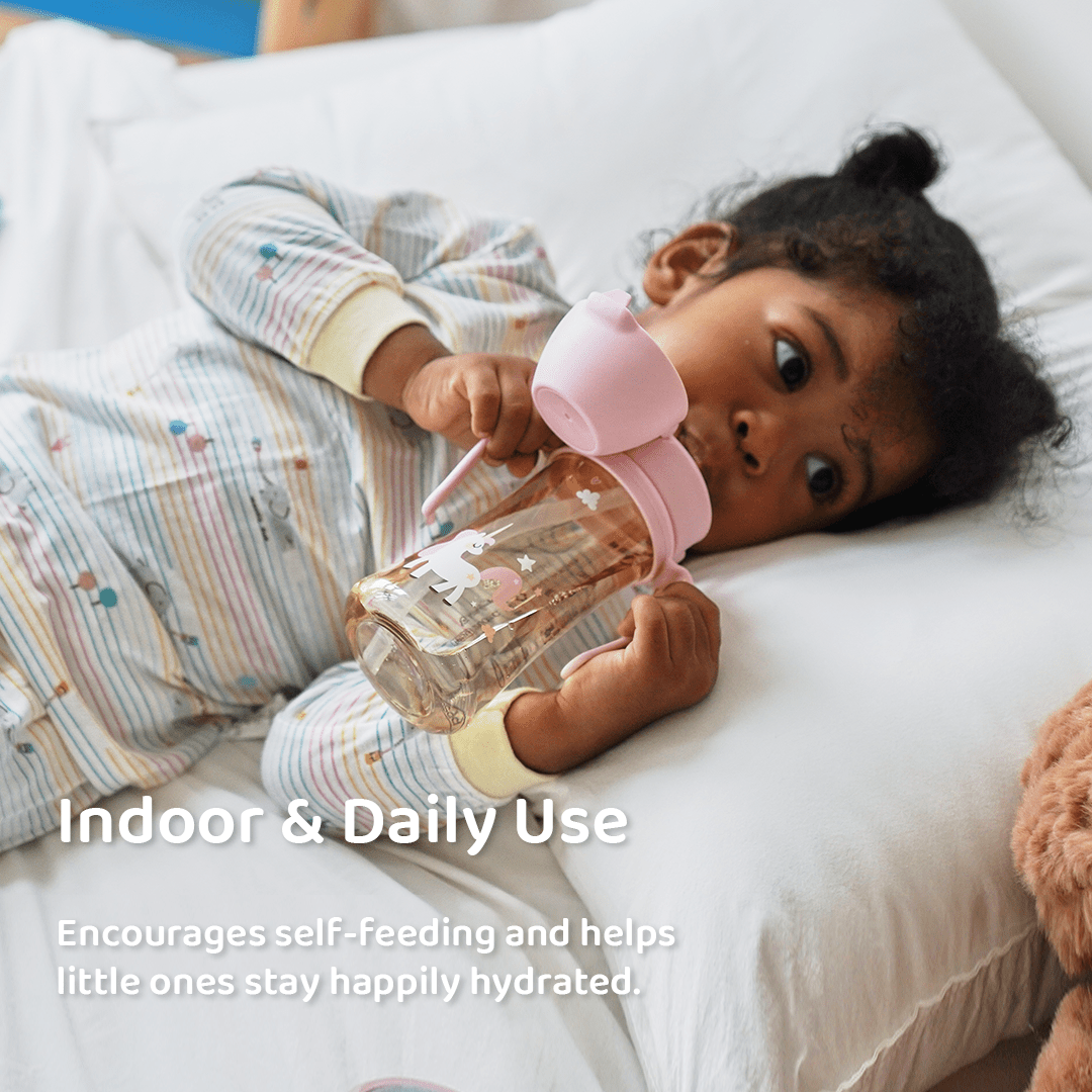 Grosmimi PPSU Straw Cup with Flip Top - 10oz (300ml) Stage 2 Straw - Zezebaebae