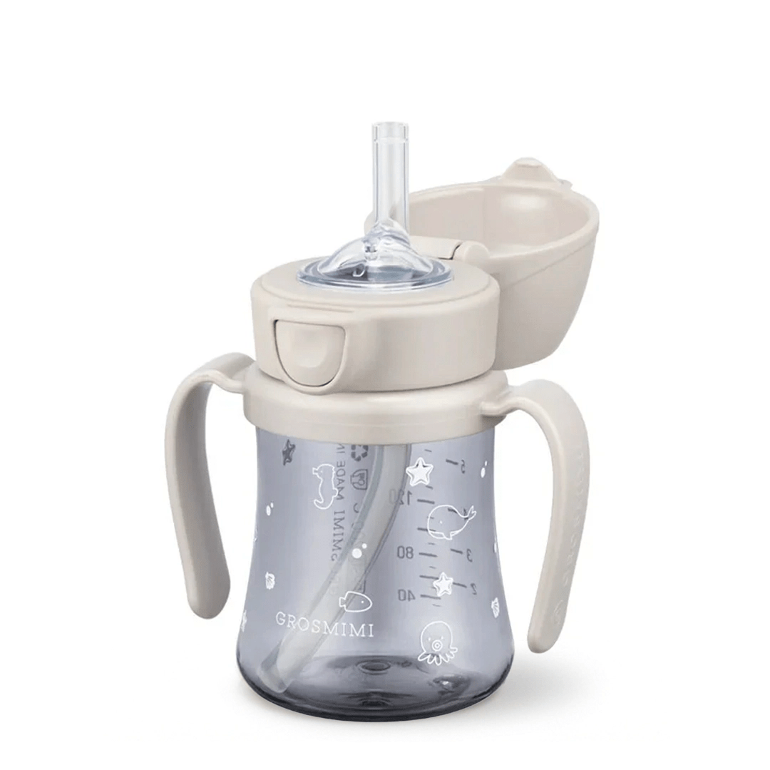 Grosmimi PPSU Straw Cup with Flip Top - 6oz (12 Months+) - Zezebaebae
