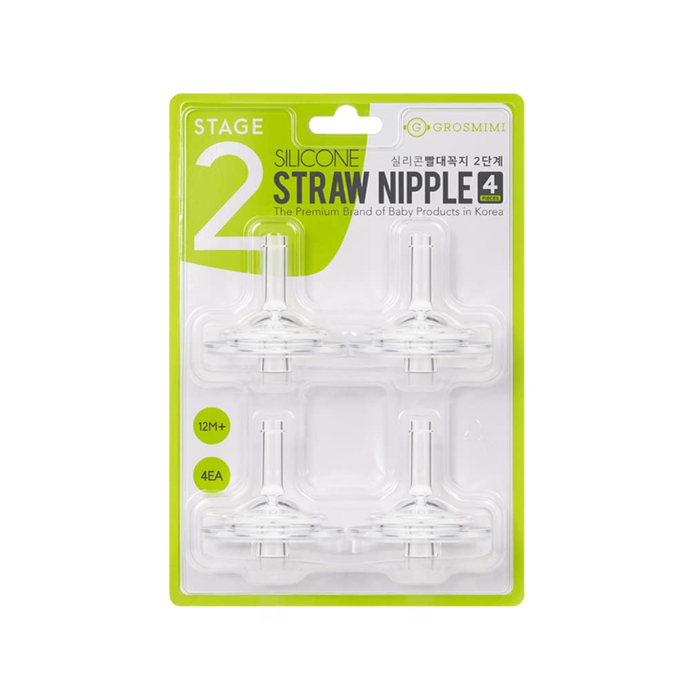 Grosmimi Replacement Straw Nipple only 4 - counts Stage 2 - Zezebaebae