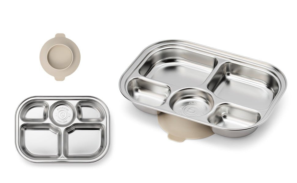 Grosmimi Stainless Steel Food Tray with 5 Compartment - Zezebaebae