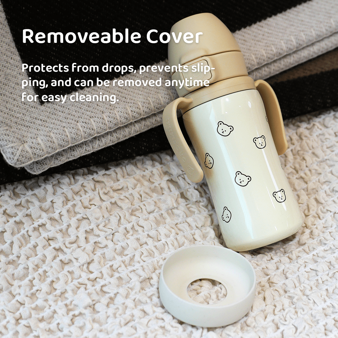 Grosmimi Stainless Steel Straw Cup with Flip Top - 10oz (300ml) - Zezebaebae