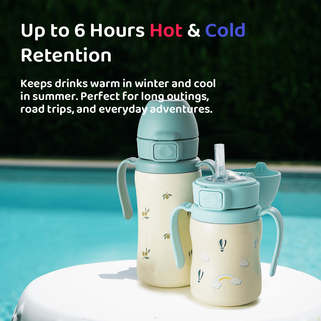 Grosmimi Stainless Steel Straw Cup with Flip Top - 6oz (200ml) - Zezebaebae