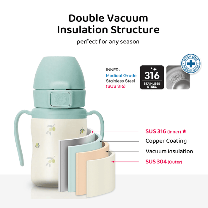 Grosmimi Stainless Steel Straw Cup with Flip Top - 6oz (12 Months+)