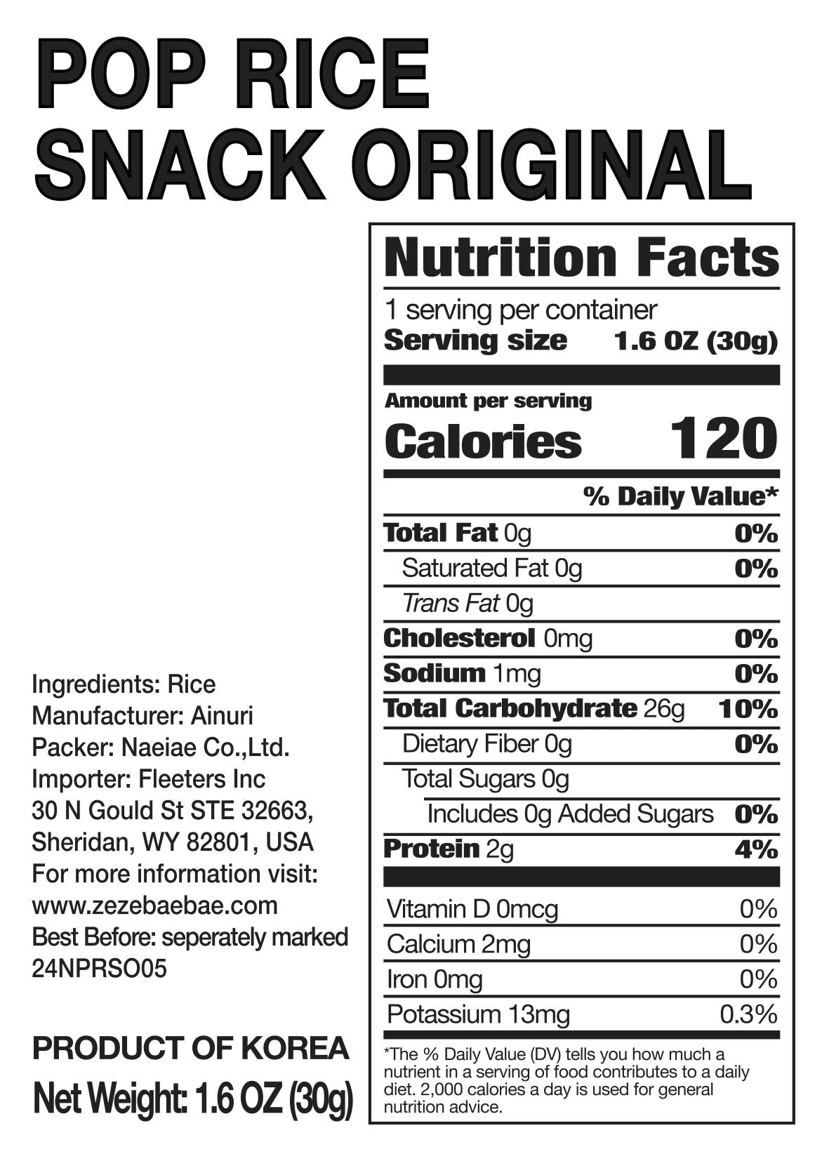 Naeiae Korean Pop Rice Snack Bundle (5 PACKS) - Zezebaebae