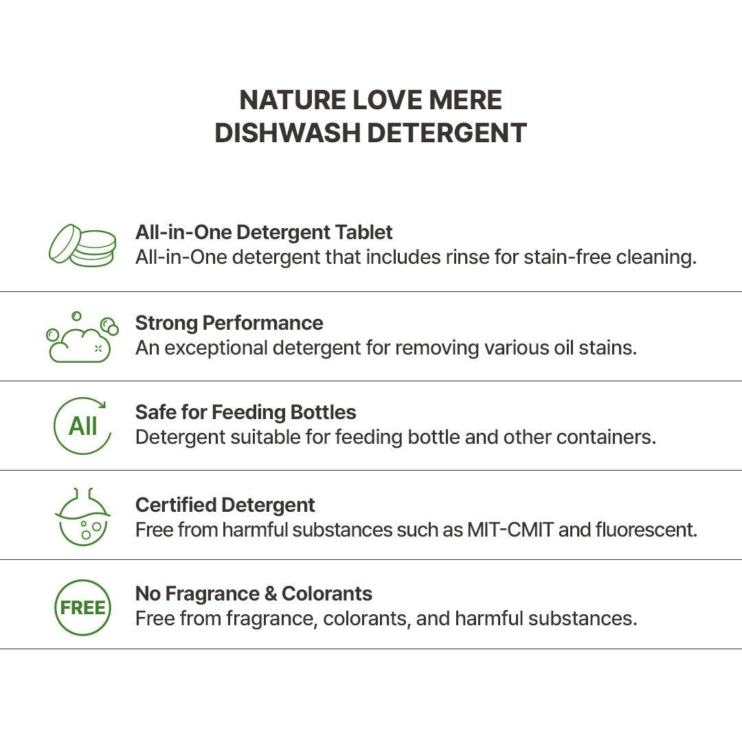Nature Love Mere Dishwasher Detergent Tablets (60 tablets) - Zezebaebae